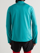 DISTRICT VISION - Luca Shell-Trimmed Recycled Stretch-Jersey Half-Zip Top - Green