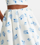 Leo Lin Victoria floral pleated cotton maxi skirt