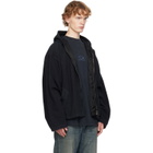 Balenciaga Black Hooded Zip-Up Jacket