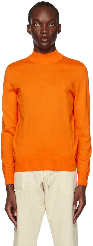 Photo: BOSS Orange Mock Neck Sweater