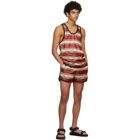 Marni Red and Beige Striped Tank Top