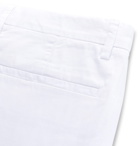 Theory - Zaine Slim-Fit Garment-Dyed Stretch-Cotton Twill Shorts - White