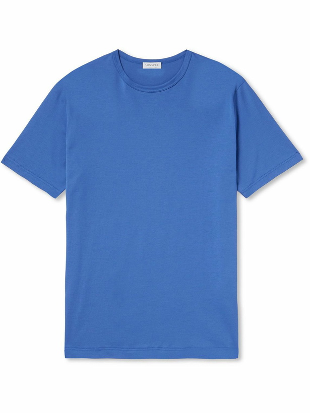 Photo: Sunspel - Slim-Fit Cotton-Jersey T-Shirt - Blue