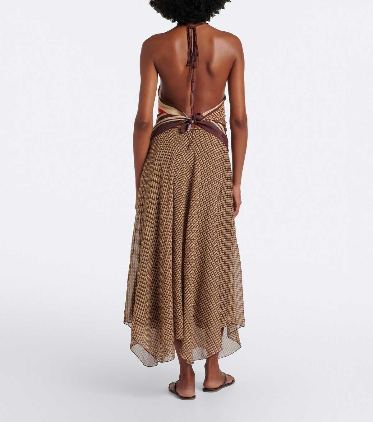 SIR Cooper asymmetric printed maxi skirt