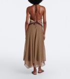 SIR Cooper asymmetric printed maxi skirt
