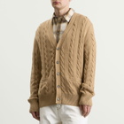 AMI Paris Men's Cable Stitch Cardigan in Camel