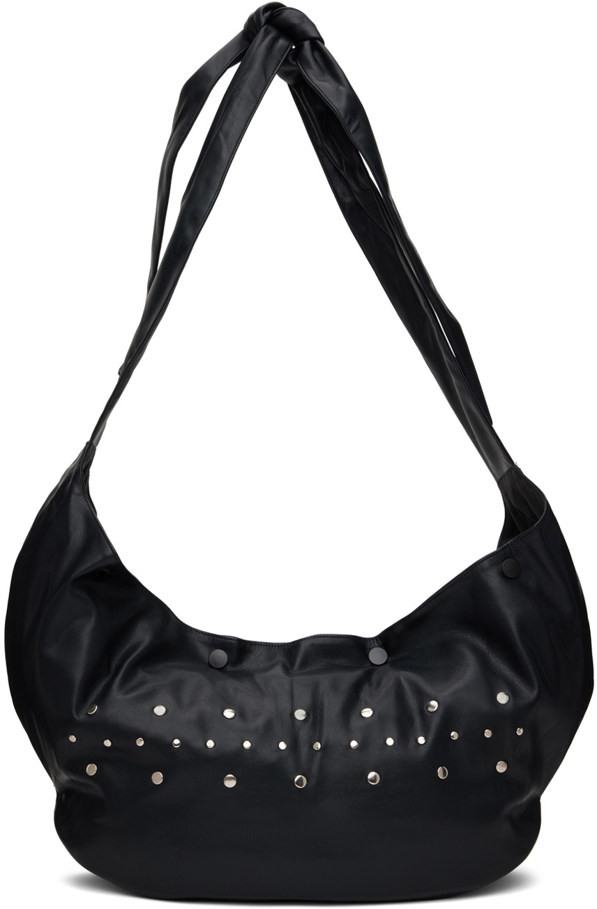 The World Is Your Oyster Black Studded Bag