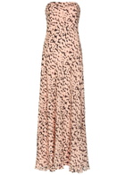 Staud Cassie Tortoise-print Silk Maxi Dress Pink