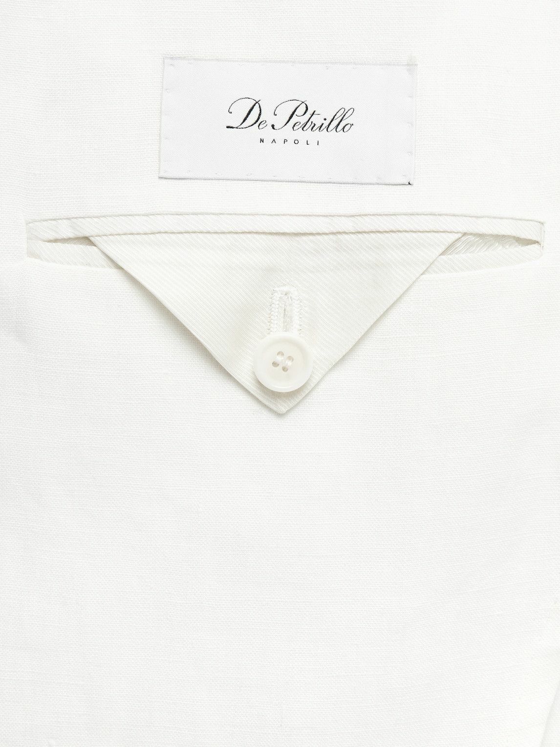 De Petrillo - Cantone Shawl-Collar Double-Breasted Linen Tuxedo Jacket - White