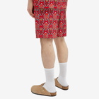 Drôle de Monsieur Men's Ornament Shorts in Red