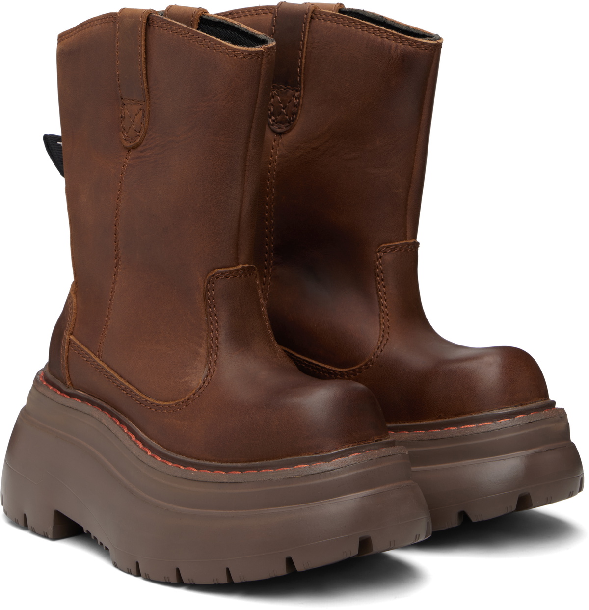 R13 SSENSE Exclusive Brown Chunky Workwear Boots
