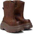 R13 SSENSE Exclusive Brown Chunky Workwear Boots
