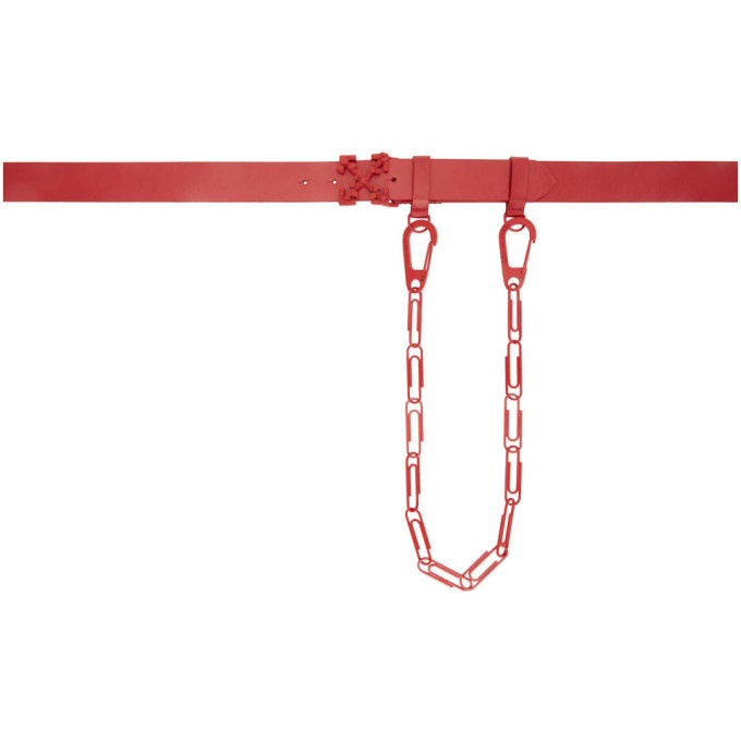 Photo: Off-White Red Leather Chain Belt