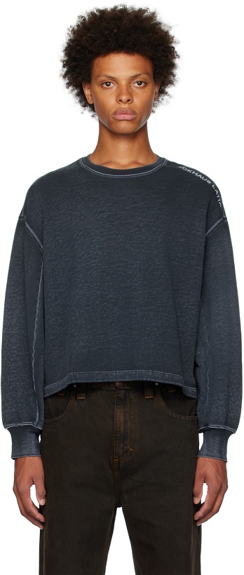 Photo: Eckhaus Latta Gray Cropped Sweatshirt