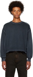 Eckhaus Latta Gray Cropped Sweatshirt