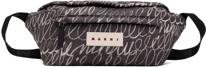 Photo: Marni Gray & White Scribble Print Puff Belt Pouch