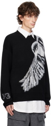 Y-3 Black Graphic Knit Sweater