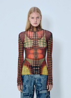 Jean Paul Gaultier Re-Edition The Brown Dots Mesh Top