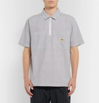 Stüssy - Striped Cotton-Seersucker Half-Zip Shirt - Gray