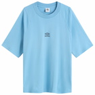 Umbro Men's Washed High Neck Boxy T-Shirt in Vista Blue
