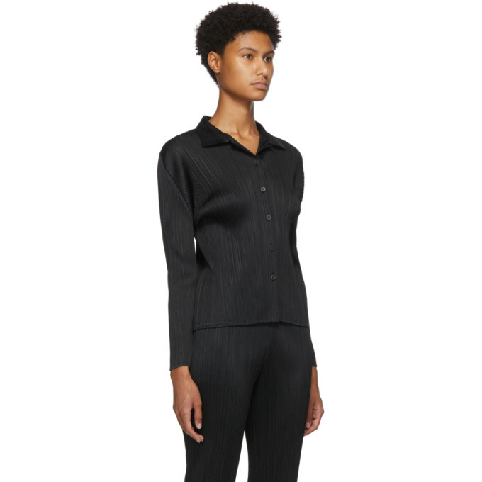 Pleats Please Issey Miyake Black Basics Shirt Pleats Please Issey