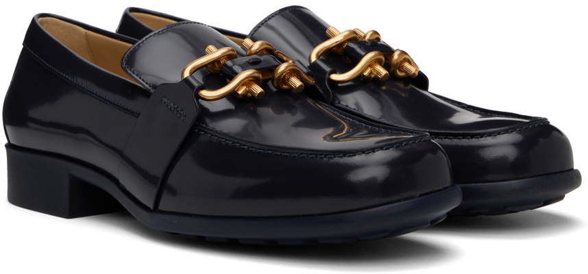 Bottega Veneta Navy Monsieur Loafers