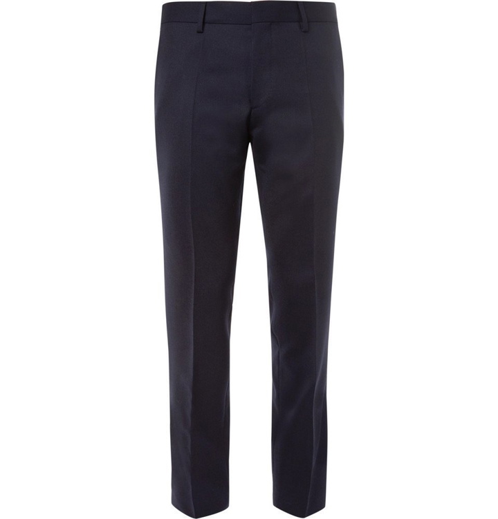 Photo: Hugo Boss - Genesis Slim-Fit Virgin Wool-Flannel Trousers - Men - Navy