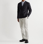 Lardini - Double-Breasted Wool-Blend Blazer - Blue