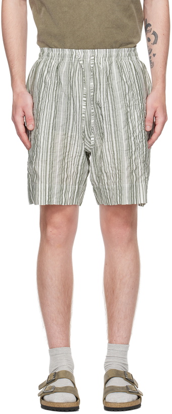 Photo: XENIA TELUNTS Green & White Nine AM Shorts
