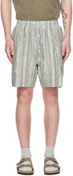XENIA TELUNTS Green & White Nine AM Shorts