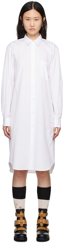 Photo: Comme des Garçons Homme Plus White Spread Collar Midi Dress