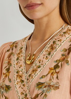 Agmes Wishbone Satin-cord Necklace - Gold - One Size