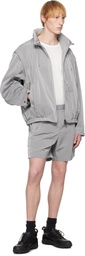 WOOYOUNGMI Gray Nylon Banding Shorts