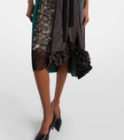 Prada Paneled belted midi skirt