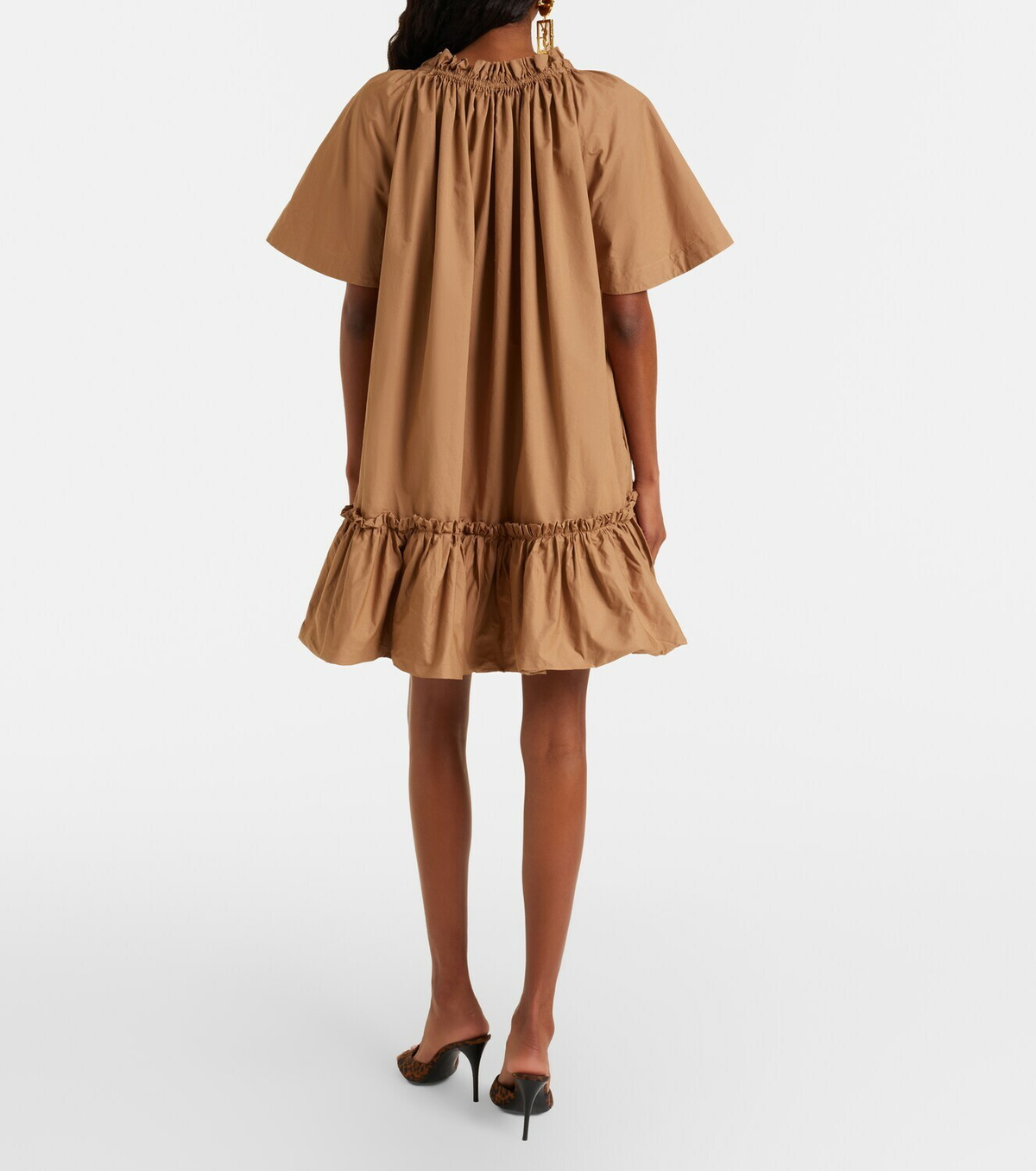 Saint Laurent Ruffled cotton minidress