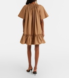 Saint Laurent Ruffled cotton minidress