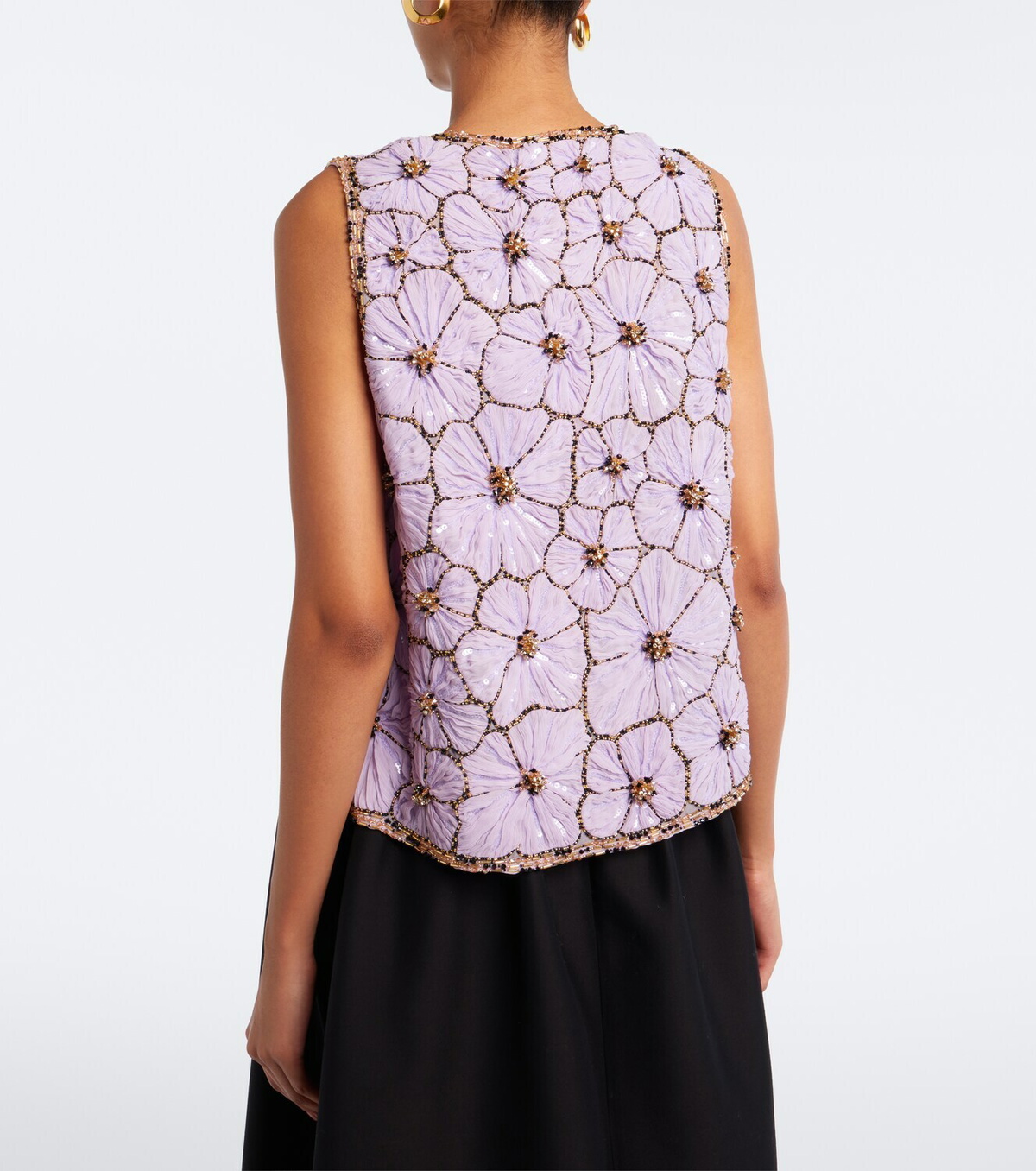 La DoubleJ Scala embellished floral chiffon top