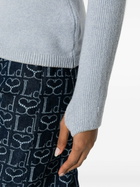 Sinead O'Dwyer Blue Draped-Panel Knit Sweater