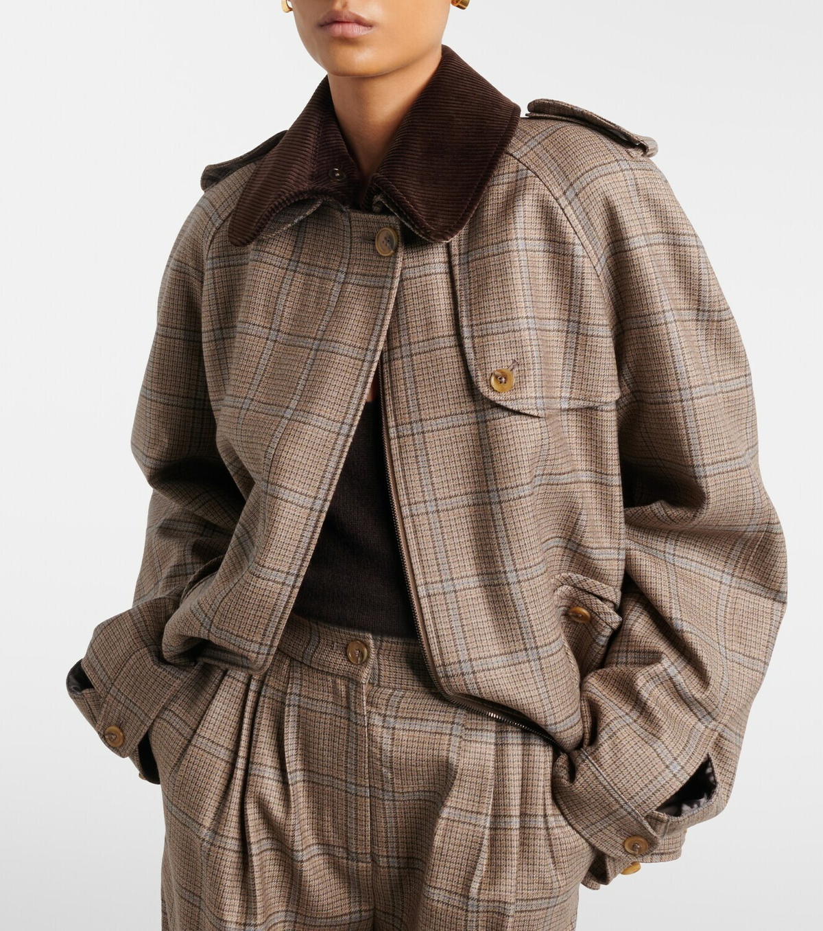 Blazé Milano Chausie checked virgin wool jacket