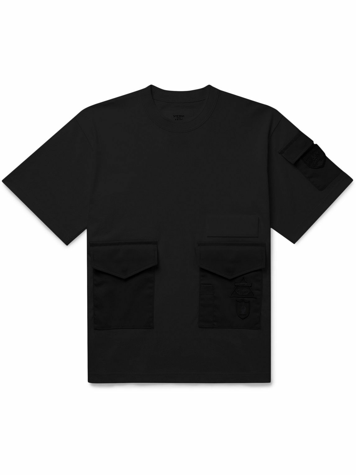 Sacai - Spiewak Appliquéd Twill-Trimmed Cotton-Jersey T