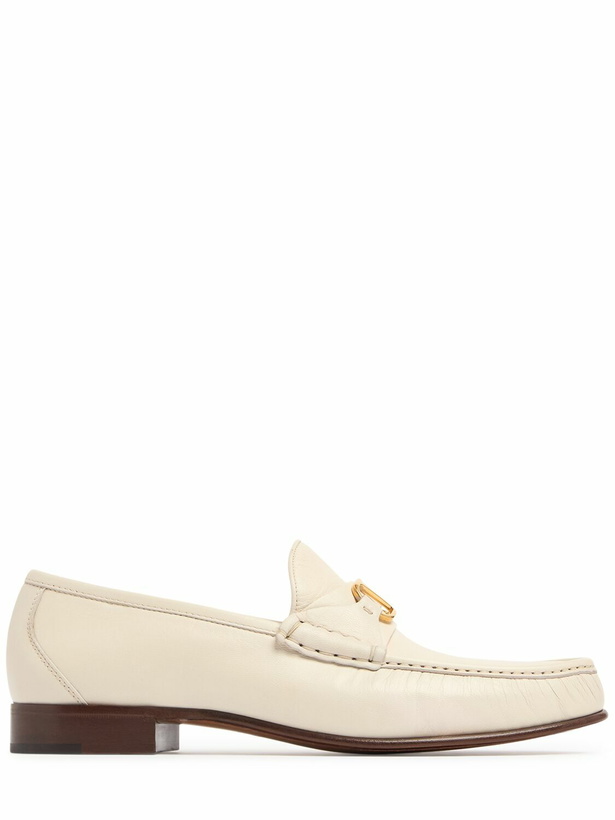 Photo: VALENTINO GARAVANI V Logo Leather Loafers