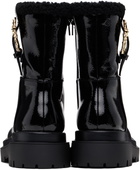 Versace Jeans Couture Black Baroque Buckle Drew Boots