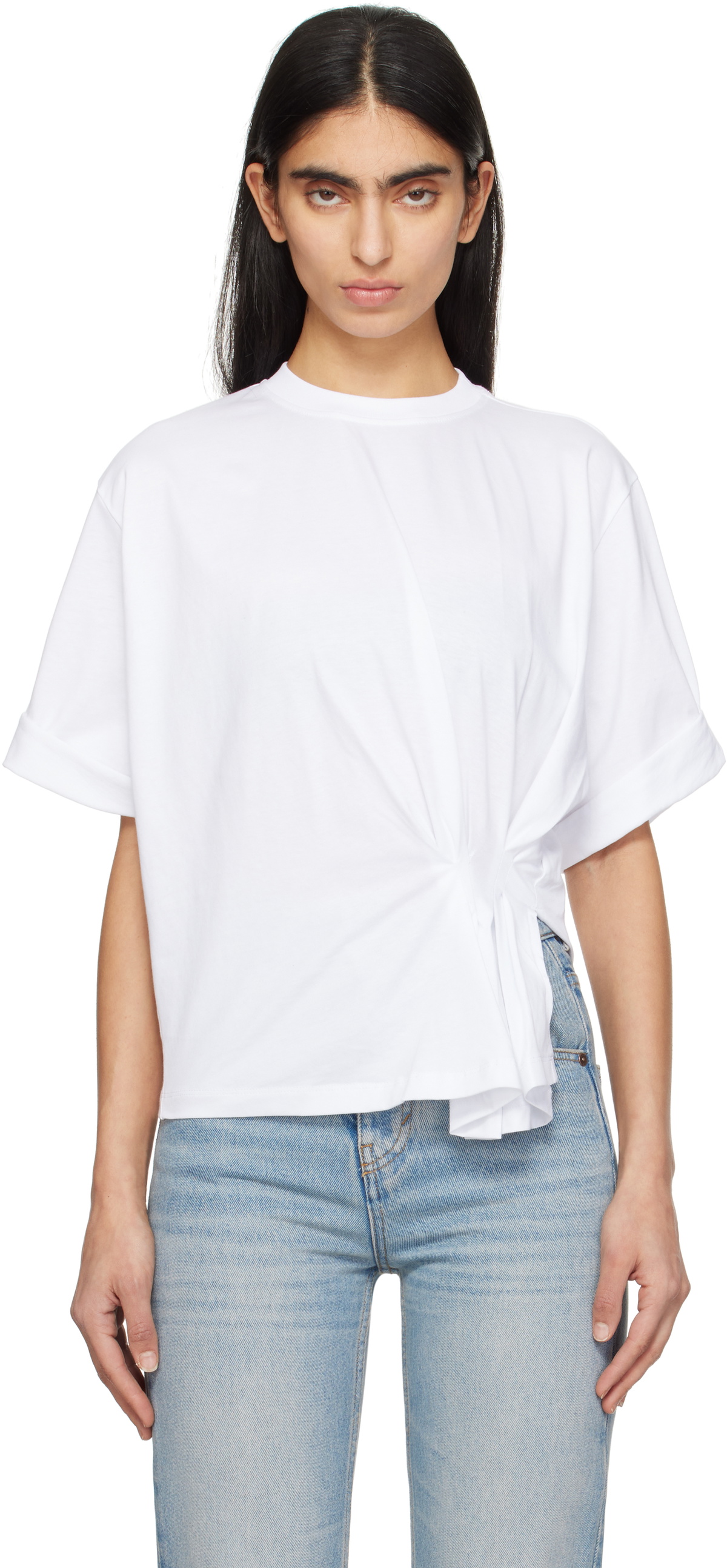 Victoria Beckham White Body Twist T-shirt Victoria Beckham