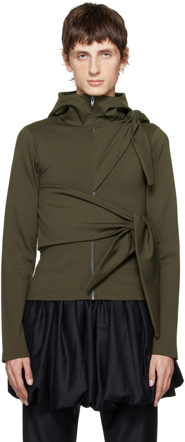 AARON ESH SSENSE Exclusive Khaki Tied Hoodie