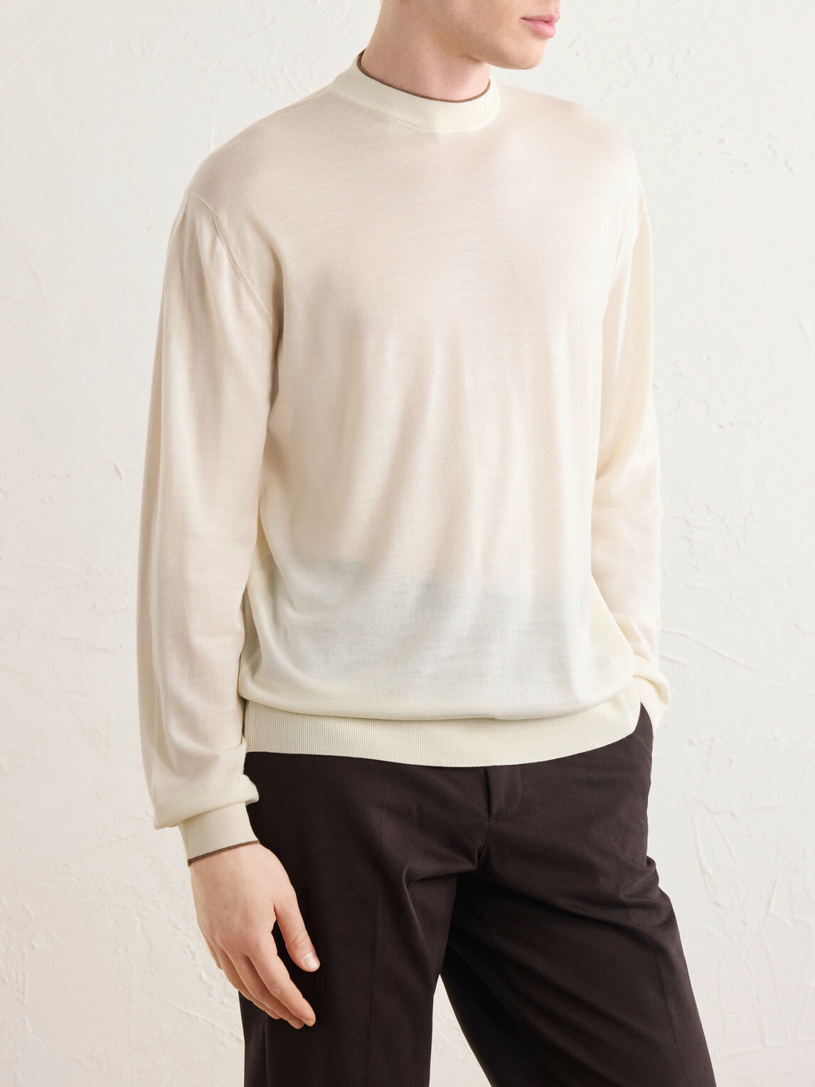 Kiton - Merino Wool Sweater - White
