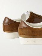 TOM FORD - Bannister Leather-Trimmed Suede Sneakers - Brown