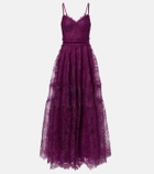 Costarellos Belted lace gown