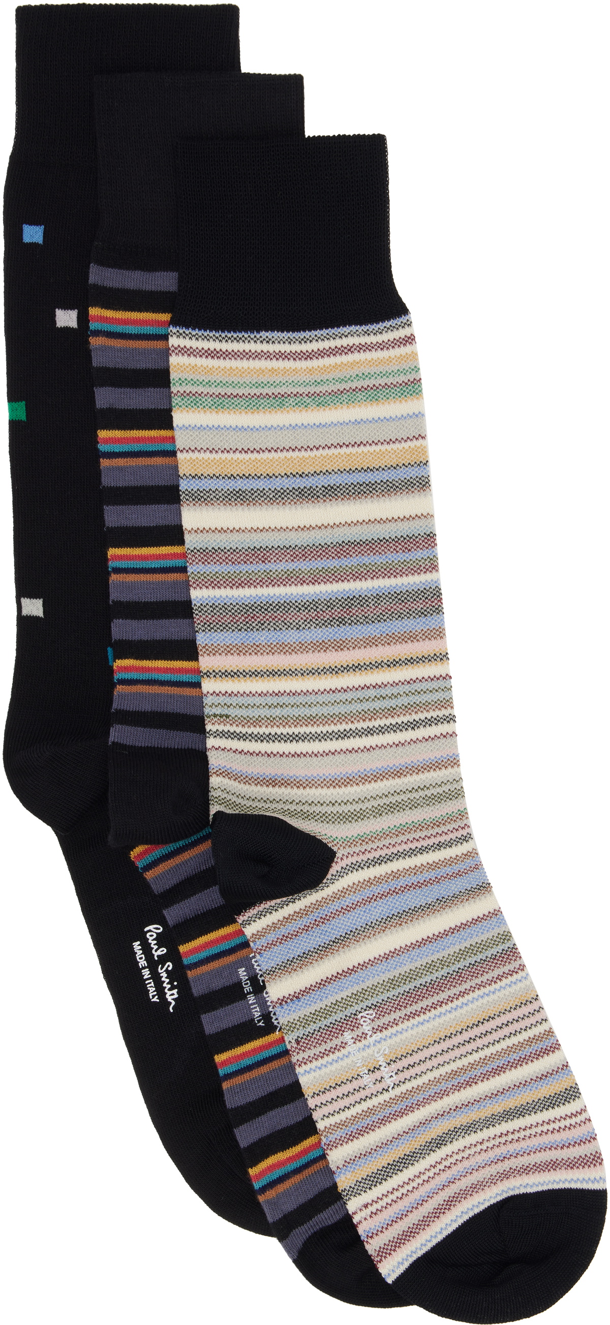 Paul Smith Three-Pack Multicolor Signature Socks
