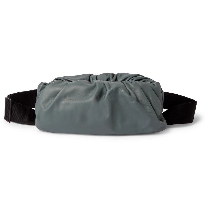 Photo: Bottega Veneta - The Pouch Gathered Leather Belt Bag - Gray