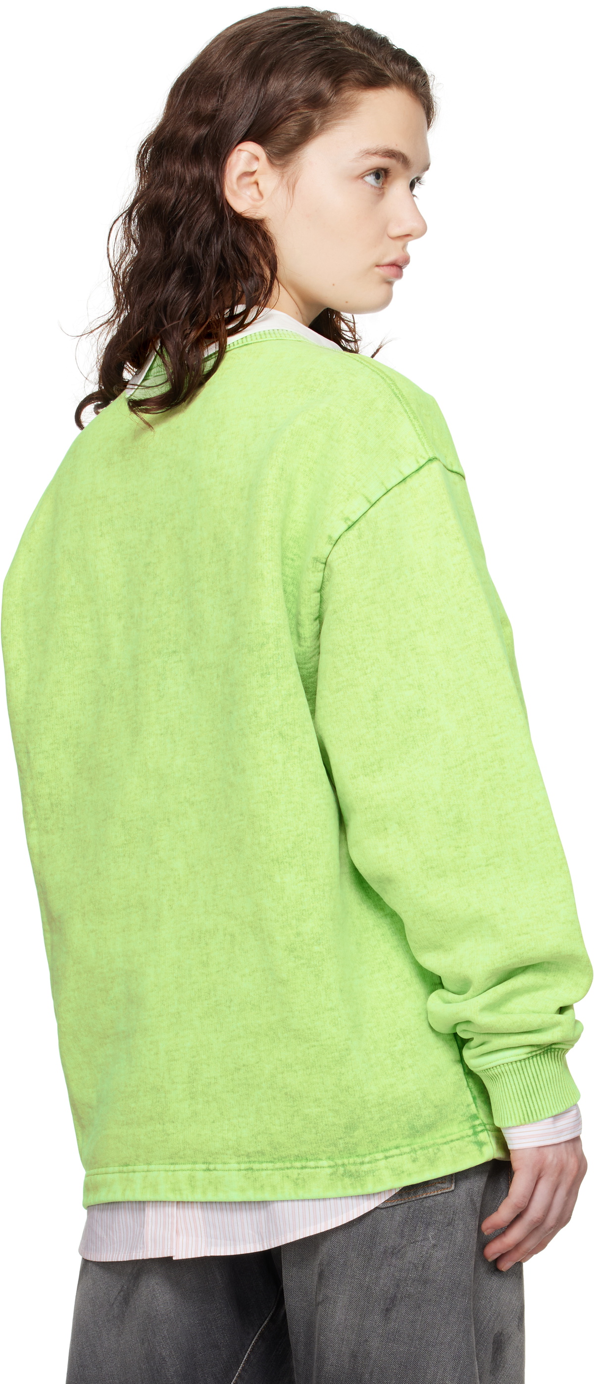 Acne Studios Green Logo Stud Sweatshirt